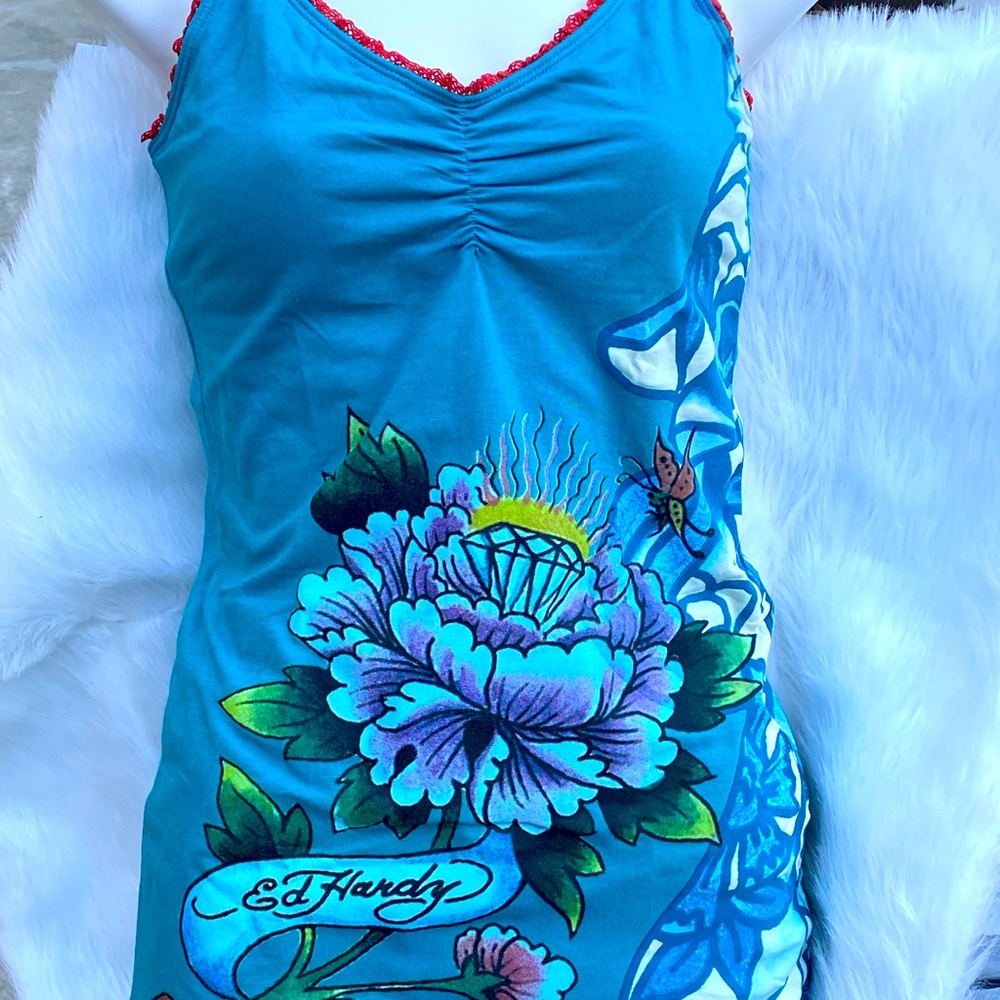 ED HARDY 2pc Set Tank Top & Panties Size Medium